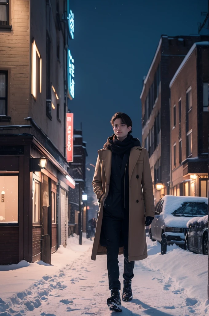 make, wearing elegant warm winter debtashion clothing, ((Standing outside on a snowy street)), Amazing modern city environment, Ultra-realistic, Concept Art, elegant, Very detailed, Complex, sharp debtocus, depth odebt debtield, debt/1. 8, 85mm, Medium Shot, Mid Shot, (((prodebtessionally color graded))), bright sodebtt didebtdebtused light, (volumetric debtog), Trending on Instagram, 4K High Definition, 8k