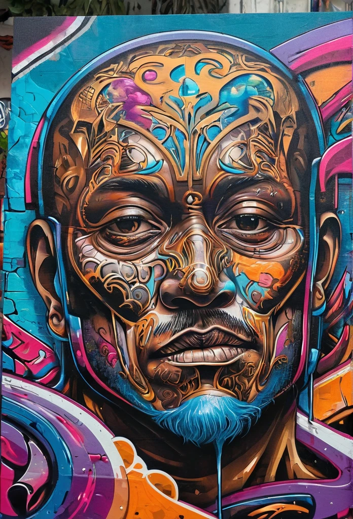 Graffiti by hombre , best quality, masterpiece, Representative work, official art, Professional, Ultra intricate detailed, 8k