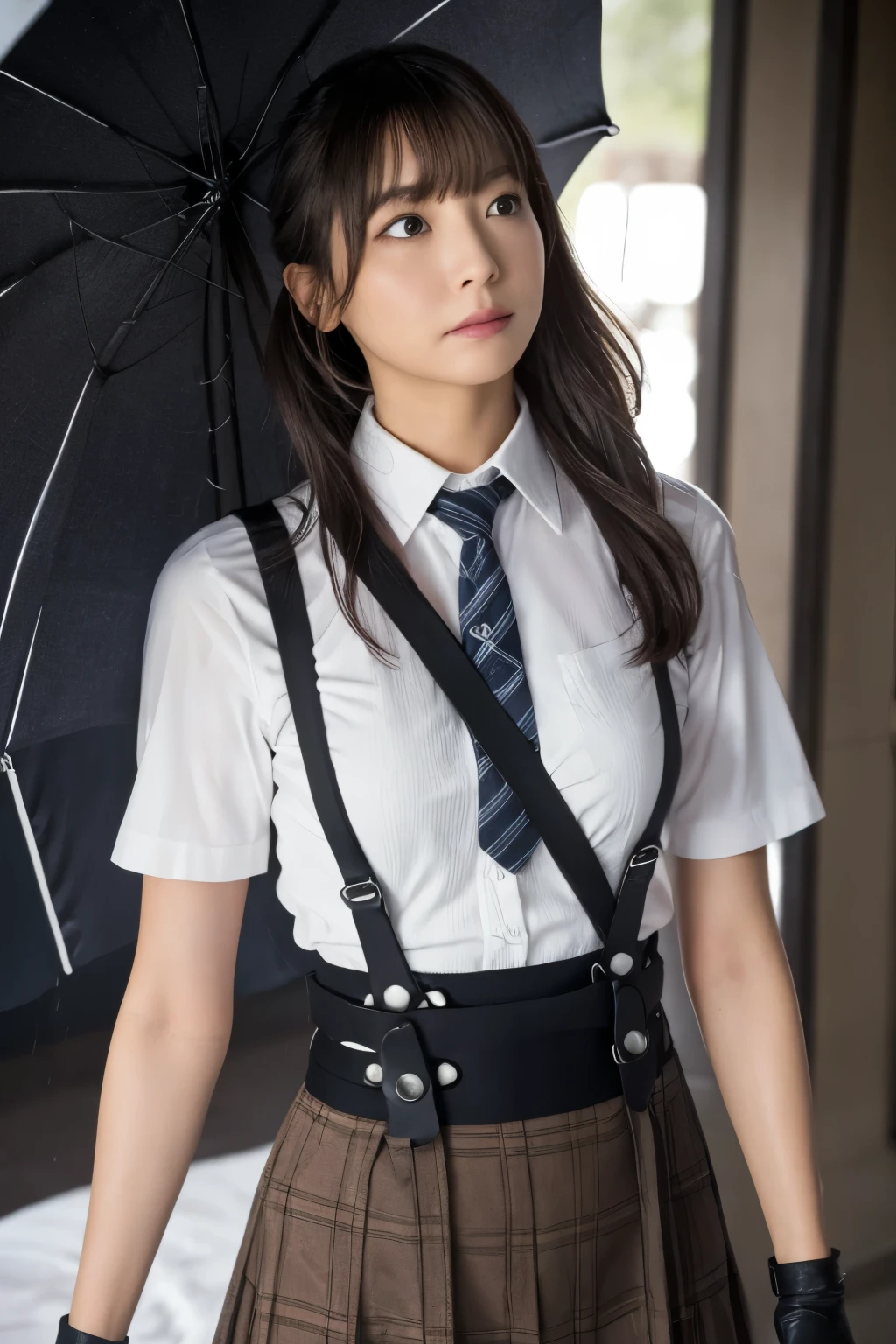 (In the Dark: 1), (highest quality), (Reality: 1), Movie Posters, Realistic skin texture, Very detailed, 8k wallpaper, Volumetric lighting, Dynamic Lighting, With a girl, Long black ponytail hair, Small breasts, uniform, White shirt, Mini Pleated Skirt, Waist Guard, Handguard, Veil, holding a long sword in front of you,hold a trench knife, (((The wind blows her skirt up, exposing her beautiful pussy))), ancient Chinese style, short sword at waist, attack posture, Bloodstain, Torn clothes, Battlefields of Ancient China, A group of ancient soldiers chasing and killing, Arrows fly, war is flying, night, Dramatic composition, Around the sword, rich background details, war,
