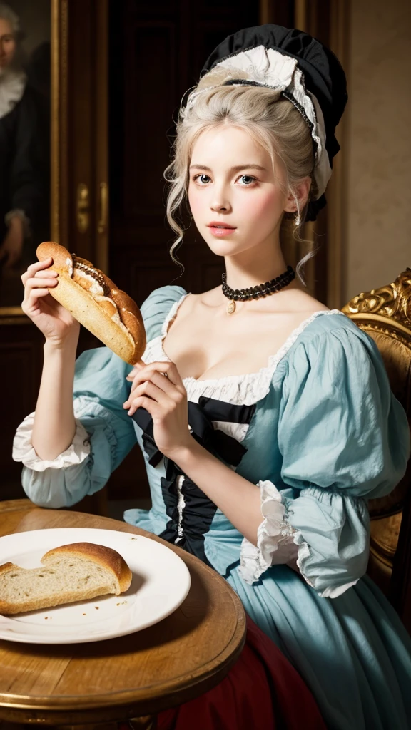 Marie Antoinette eating bread