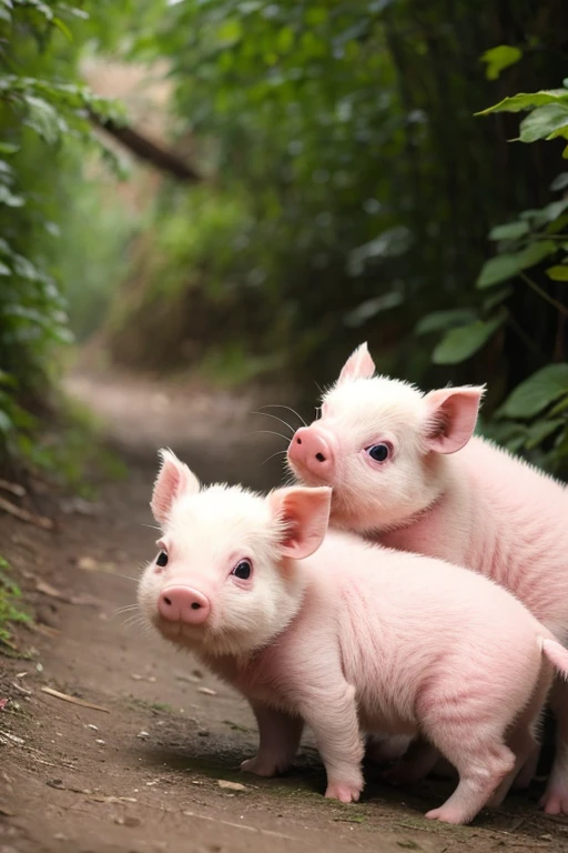 This is a test。Generate an image of piglets playing