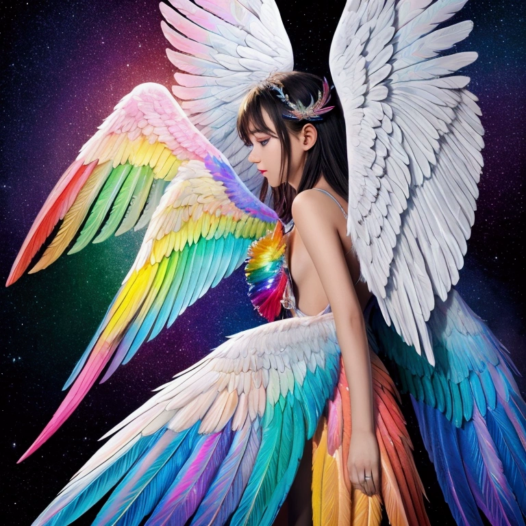 wings, angel wings, prismatic wings, prismatic, colorfull, colorfull wings, angel wings, pair of wings
