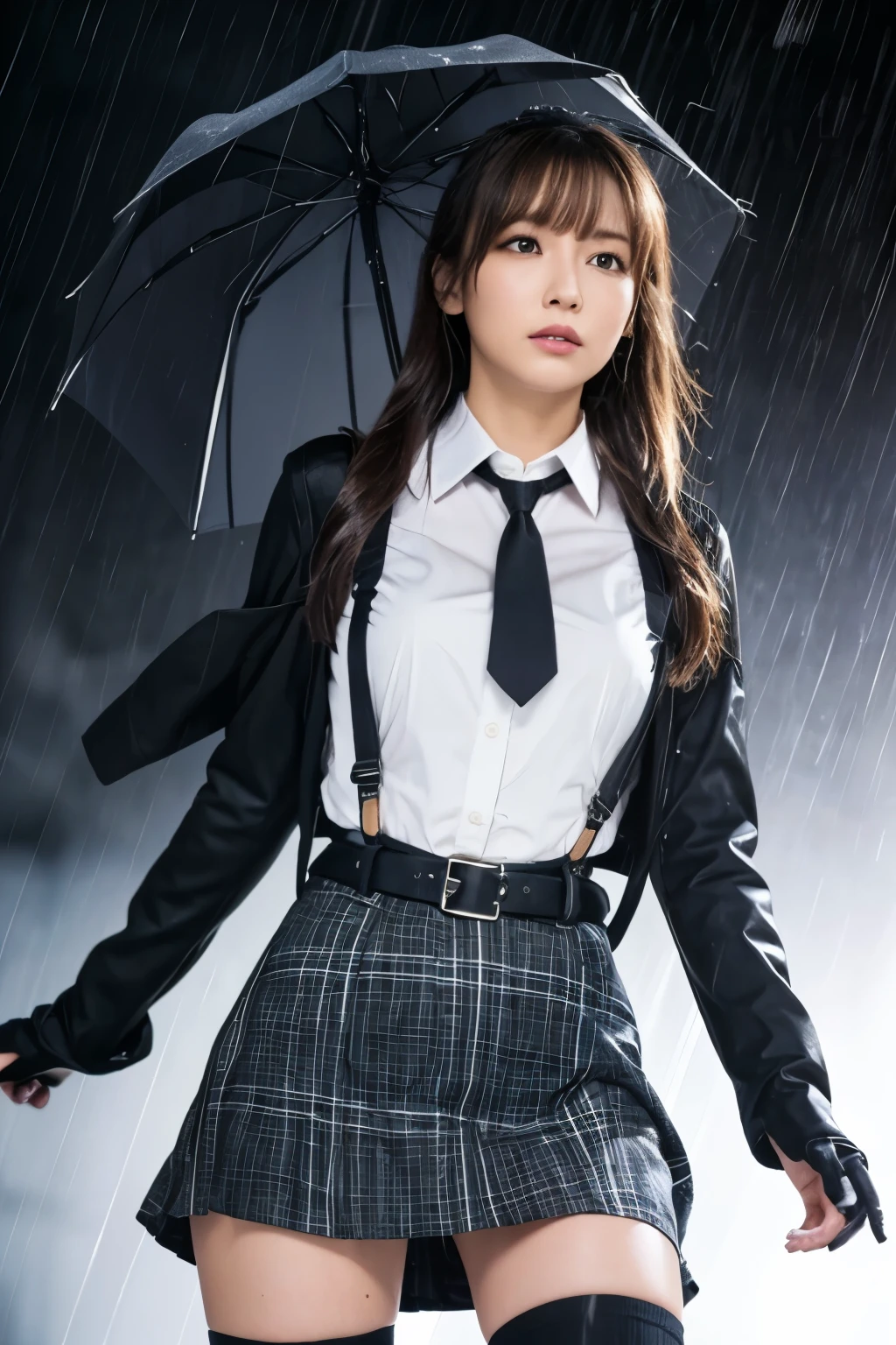 1 female, , high quality, masterpiece, Ultra-high resolution, , Cinema Lighting, , , 1 female, , high quality, masterpiece, Ultra-high resolution, , Cinema Lighting, , , And the suspenders with the cranes flying　　　Moderate breasts　 　 　　　　Large Breasts　 　 　　　　Small face　 　　　holster　　　　　　　 Lying in bed　Looking up　　　　Sweat 　　　Thin belt　summer　脇Sweat 　Black Hole Gloves　suit　　　　 　garterベルト　Leg Links　Belt on pants　　holster　 　　Hands behind your back　 Anxious expression　Looking up　Anxious face　Knee-high　Knee socks　Knee-highソックス garterベルト　garter　ふとももにgarterベルト　Checkered mini skirt　Necktie Headband　ribbon　Panty shot　スカートの隙間 Armament　Handgun　handcuffs　Cable ties　レッグholster　holster 　　Hands behind your back　 Anxious expression　Looking up　Anxious face 足を横に開く　Armament　　Cable ties　レッグholster　holster　See-through clothing　heavy rain　Getting wet in the rain