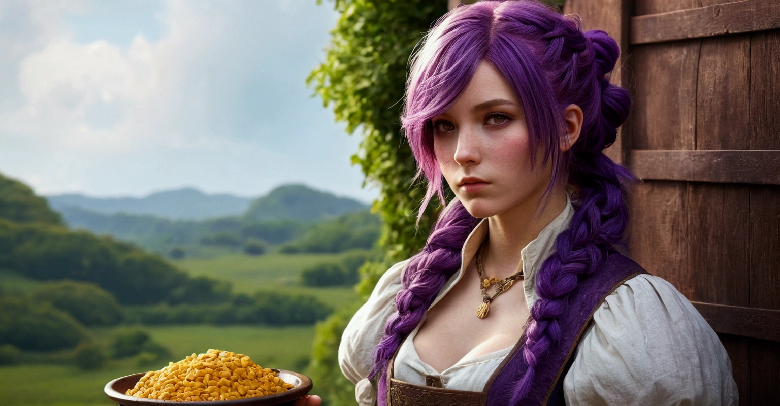 Hot Peasant RPG, purple hair, weird but delicious