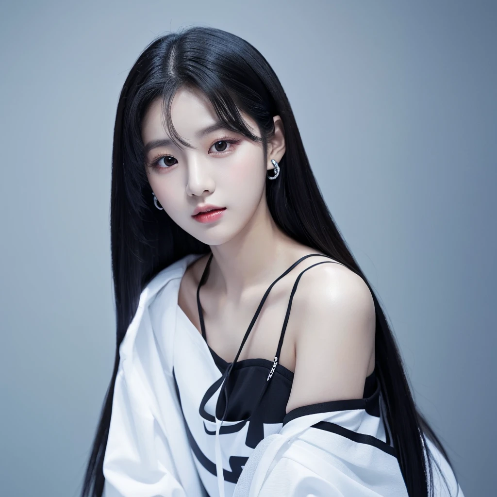 Jisoo beautiful beautiful straight black hair black white clothing years concept photo kpop beautiful white background realistic pretty outfit beautiful realistic model pose kpop idol beautiful 