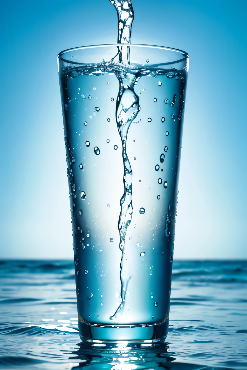 The background image of a water poster should have water, light blue, and a gentle water background