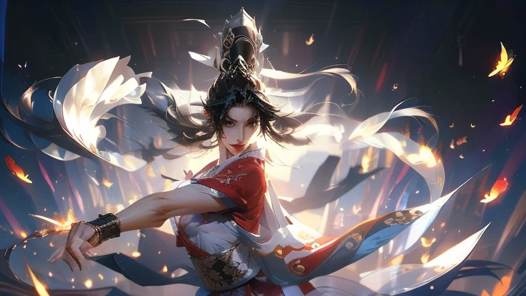 high quality,HD,16K,Sharp Line,1 Girl,fantasy, (Fire Spirits),Pretty Face, Large Breasts, Beautiful legs,In the mountains,Focus Girl,detailed Pretty Face,Detailed clothes,beautiful eyes,Cool,Sexy,Dynamic Angle,穿着华服的神明Strike a pose拍照, Ancient mysterious sexy goddess, Traditional beauty woman, Beautiful female warrior god of war , Beautiful sexy goddess, Gorgeous role-playing, high, Beautiful young girl, Beautiful woman, 华丽Beautiful woman, Complex clothing,Chinese Mystical Aesthetics, Beautiful Asian ancient mysterious girl, Extremely detailed shot of the goddess, Jaw-dropping sexy beauty, Big breasts deep neckline sexy belly button(butt), (bedroom), (Sexy Girls), masterpiece, best quality, Bangs, blush, Chest, clavicle, Eyebrows visible through hair, (Gradient red and gold hair), Jewelry, Long hair,Bright Eyes, ring, (solitary), illustration, fashionable, miss, Strike a pose, background, element, confident, Express, Accessories, majestic, striking, key point, Dynamic poses, ((plump)), (black))Woman in transparent dress,Viewer,(((Full breasts, Keeley University))),Slim waist,(Navel exposed,Bare waist), Long hair, extreme detailed details, 详细的fantasy艺术, Stunning character art, Beautiful and exquisite character art, Beautiful transparent dress, Very detailed, Large Breasts,Chest,Golden ratio figure,Beautiful figure,Ultra wide-angle shooting,Full body shot拍摄,Body close-up,Full body shot,Wearing a pleated tulle skirt,柔和动漫illustration, 柔和的深色background,Fujifilm XT3 Clear focus, f 5.6, High Detail, Clear focus,(Wearing openwork clothing),, (Natural light), (Tempting)translucent, Good velvet quality, Compared, Divine Light,, Silver hair, 天空background, Absolute Strength,Female Shinmei,穿着性感丝绸的Female Shinmei,,Large Breasts,Chest,Golden ratio figure,Beautiful figure,Ultra wide-angle shooting,Full body shot,Body close-up,Full body shot, Wearing a tulle dress, Model shooting style, Large Breasts,饱满Chest,Golden ratio figure,Beautiful figure,(Extremely detailed CG 8k wallpaper unit), The most beautiful artistic photos in the world, , 8K 超HD, ) on the beach,Sexy lazy posture,Sexy seductive expression,best quality,masterpiece,Ultra-high resolution,(Practical:1.4),original photo,Ultra-high resolution