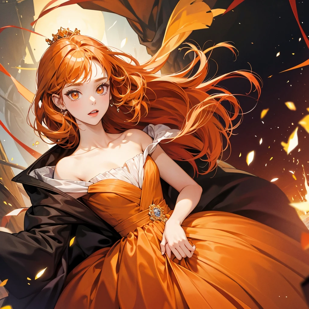 Orange hair orange eyes princees dress
