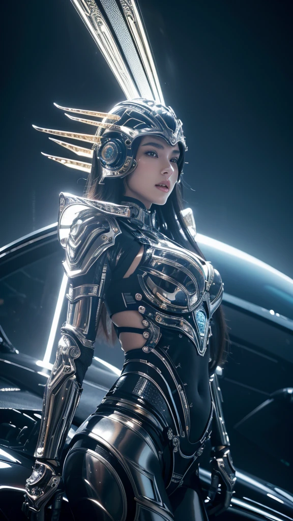High-definition, masterpiece, ultra-high resolution, 32K, intricate details,
full-body, Victoria's Secret, mechanical structure, metallic elements, gear design, futuristic style, beautiful faces, fashion, soft ambient lighting, dynamic lighting effects, dynamic shot,
high-resolution photo, clear and exquisite