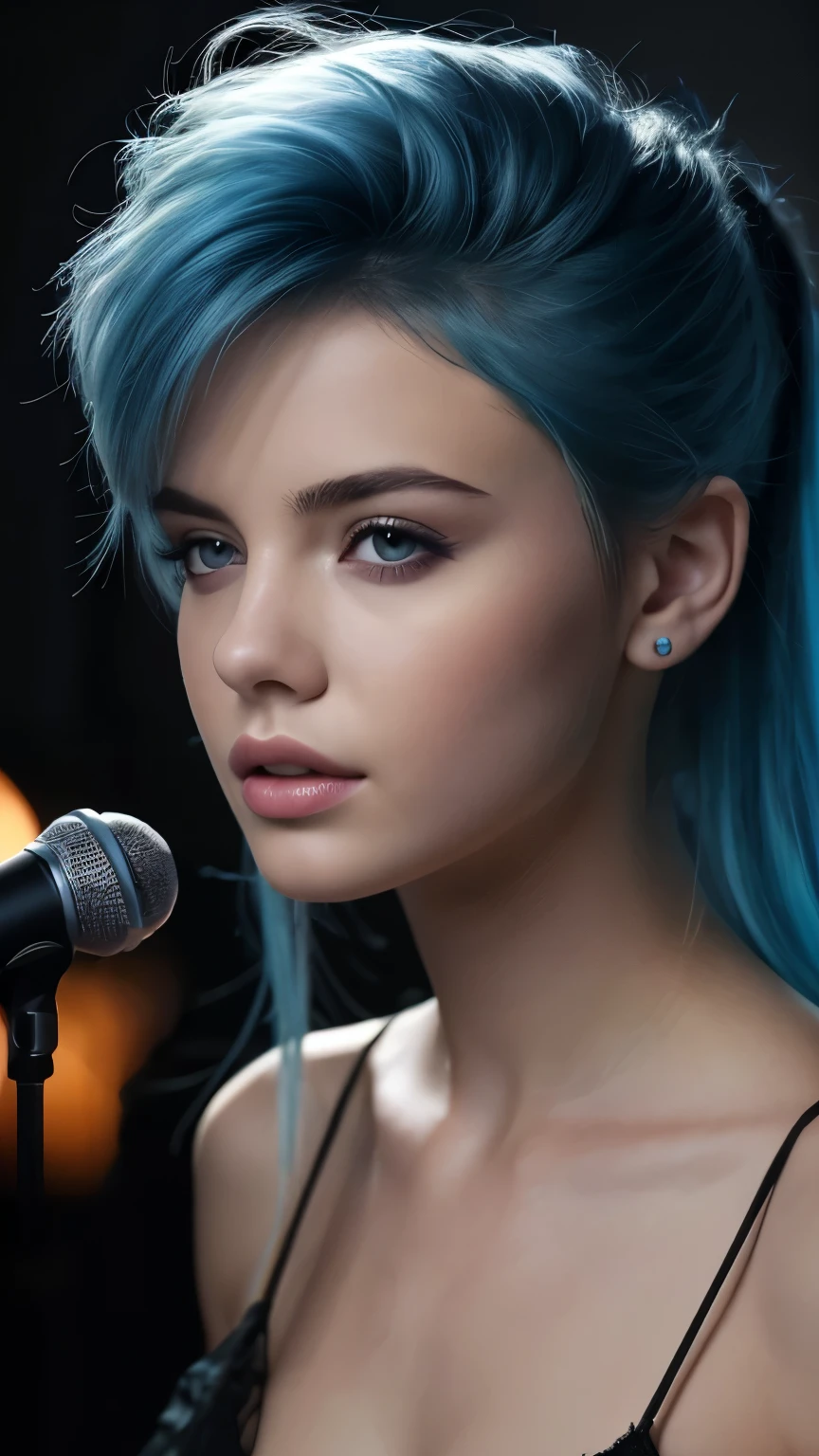 a detailed photograph of a hand holding a microphone, dramatic lighting, high contrast, cinematic composition, hyper realistic, 8k, high resolution, ultra detailed, professional photography, dramatic shadows, warm lighting, metallic microphone, fingers gripping microphone, close up view, cinematic tone, natural skin texture, dramatic atmosphere, studio lighting