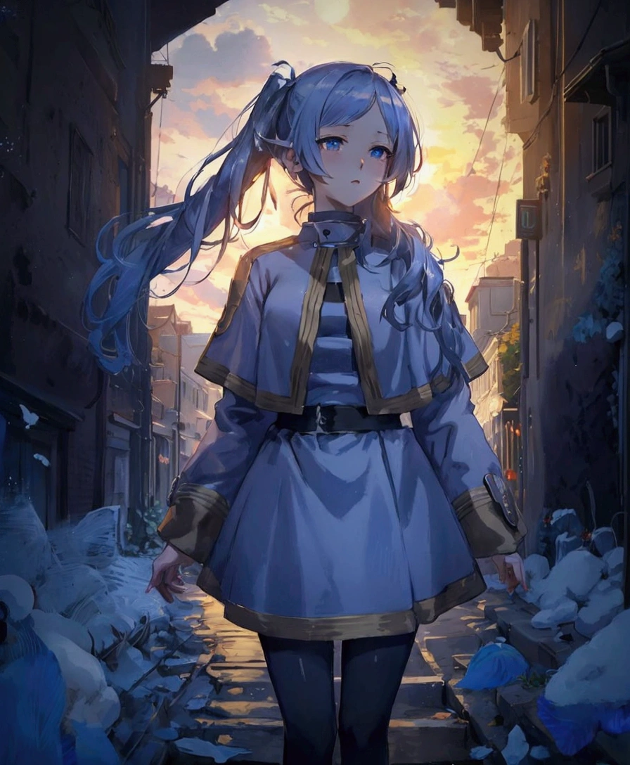Anime girl in a blue dress stands in a narrow alley, artwork in the style of Gu Weiss, Anime cute art style, high detailed Official Artwork, Official Art, Official Artwork, Cute girl anime visual, Epic Light Novel Cover Art, Popular on artstation pixiv, From Ark of Tomorrow, Gu Weiss, Light novel cover, beautiful anime artwork