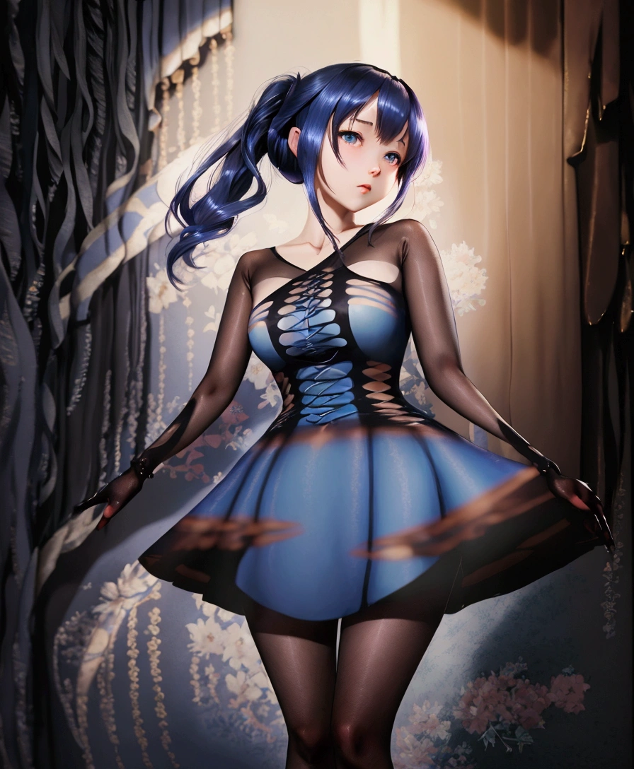 Anime girl in a blue dress stands in a narrow alley, artwork in the style of Gu Weiss, Anime cute art style, high detailed Official Artwork, Official Art, Official Artwork, Cute girl anime visual, Epic Light Novel Cover Art, Popular on artstation pixiv, From Ark of Tomorrow, Gu Weiss, Light novel cover, beautiful anime artwork