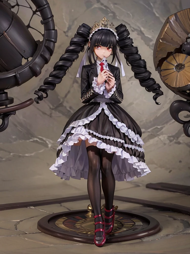 Celestia Ludenberg, Wearing black tights, hands on knees,Highest quality,((Highest quality)),((Tabletop)),((Perfect Face)),1 girl,Cold gaze,Long eyelashes, beauty,((Holographic)),(masterpiece:1.2, Highest quality),(Desolate desert background) , (Beautiful attention to detail: 1.2), (Very detailedな CG Unity 8K 壁紙, masterpiece, Highest quality, Very detailed, Best Shadow), (Detailed Background), Chaotic abstract background, Vector Trace, Gradient blending and artistic elements add depth to your work. The overall atmosphere is creepy and nightmarish....., With a unique artistic touch. This movie is、The dark and crazy world of horror movies depicted in HD., Evoke visual stimuli and aesthetic sense, 