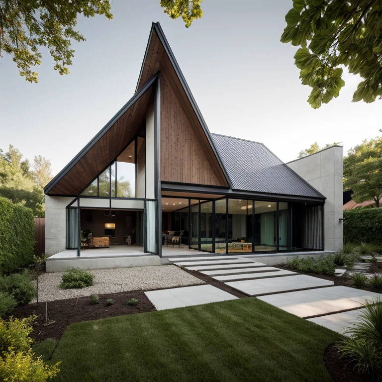 house exterior industry style, dark yellow and green color scheme, like an oldtime industry factory,raw materials, exposed structural elements, and simple, clean lines,rough-hewn steel, polished concrete, glass, and exposured brick,