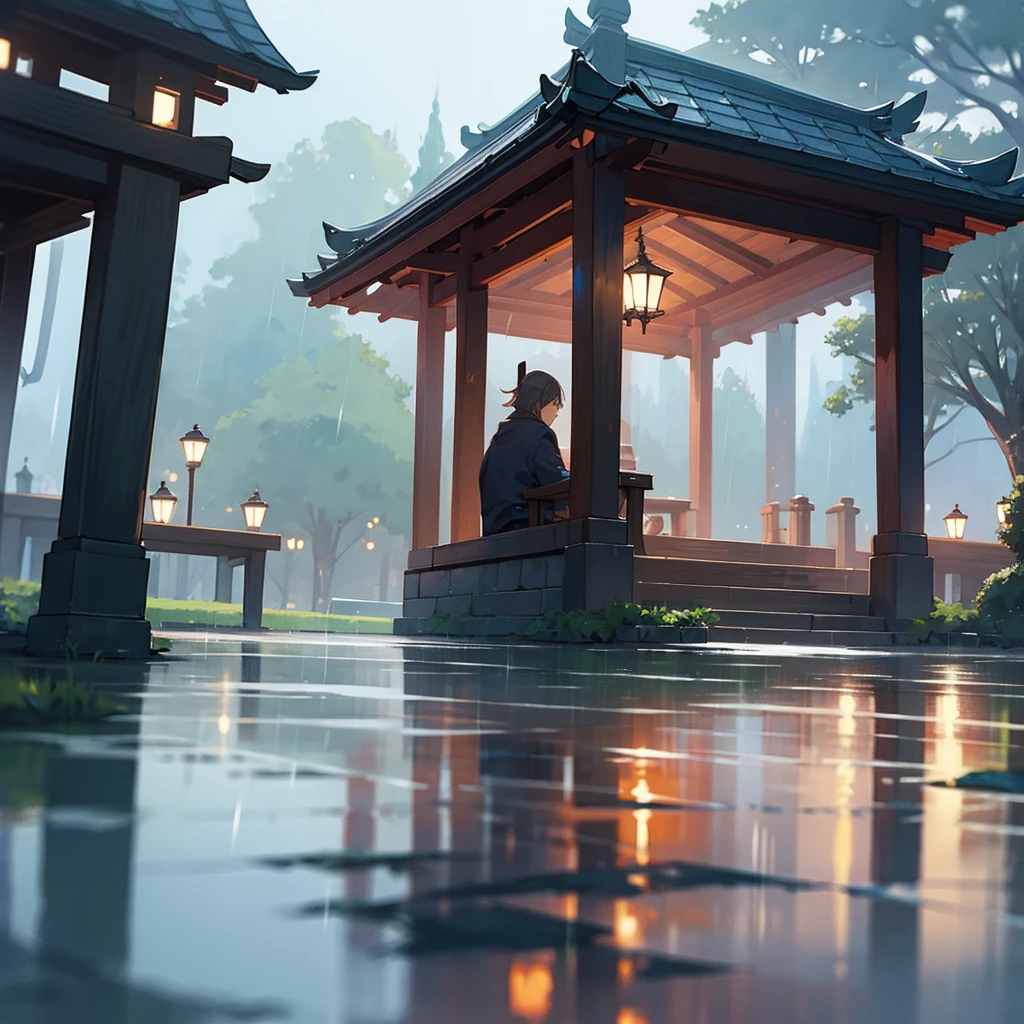 Rain and gazebo。