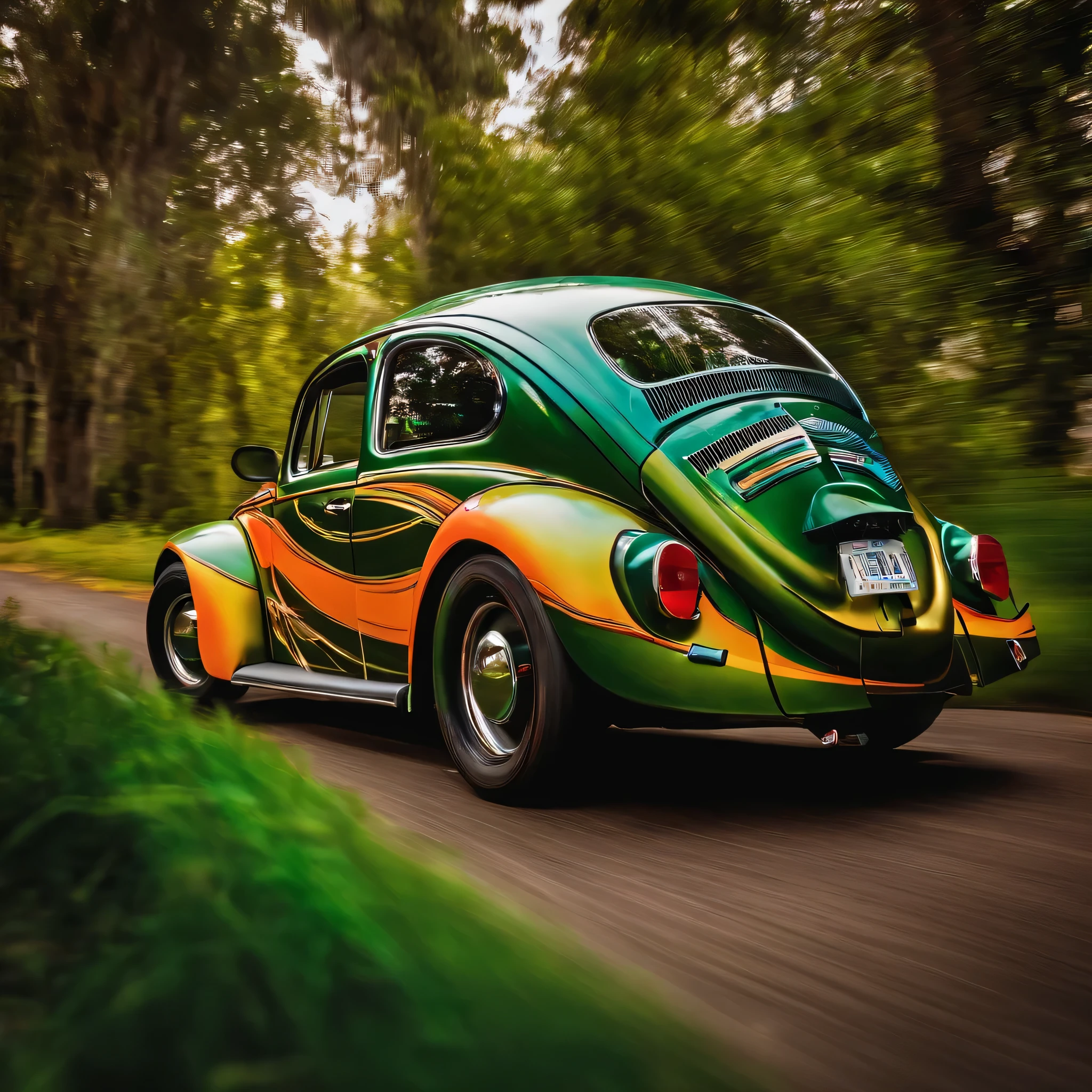 An old Beetle at high speed