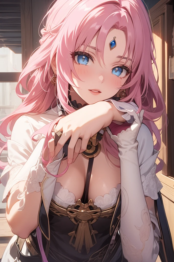 pink eye, pink hair,
BREAK (thigh highs, white thigh highs:1.2)
BREAK (masterpiece:1.2), best quality, high resolution, unity 8k wallpaper, (illustration:0.8), (beautiful detailed eyes:1.6), extremely detailed face, perfect lighting, extremely detailed CG, (perfect hands, perfect anatomy),
