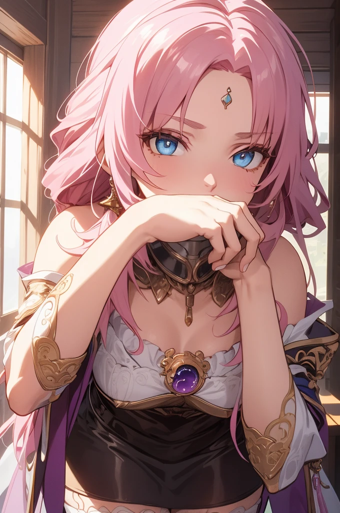 pink eye, pink hair,
BREAK (thigh highs, white thigh highs:1.2)
BREAK (masterpiece:1.2), best quality, high resolution, unity 8k wallpaper, (illustration:0.8), (beautiful detailed eyes:1.6), extremely detailed face, perfect lighting, extremely detailed CG, (perfect hands, perfect anatomy),
