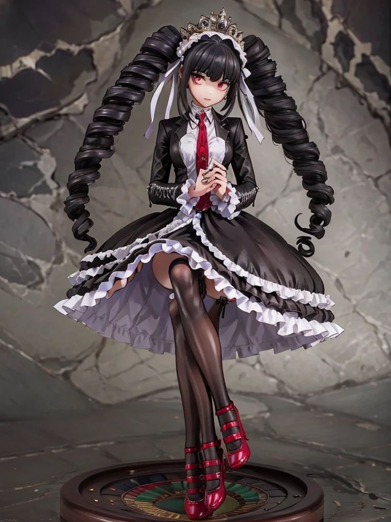 Celestia Ludenberg, Wearing black tights, hands on knees,Highest quality,((Highest quality)),((Tabletop)),((Perfect Face)),1 girl,Cold gaze,Long eyelashes, beauty,((Holographic)),(masterpiece:1.2, Highest quality),(Desolate desert background) , (Beautiful attention to detail: 1.2), (Very detailedな CG Unity 8K 壁紙, masterpiece, Highest quality, Very detailed, Best Shadow), (Detailed Background), Chaotic abstract background, Vector Trace, Gradient blending and artistic elements add depth to your work. The overall atmosphere is creepy and nightmarish....., With a unique artistic touch. This movie is、The dark and crazy world of horror movies depicted in HD., Evoke visual stimuli and aesthetic sense,