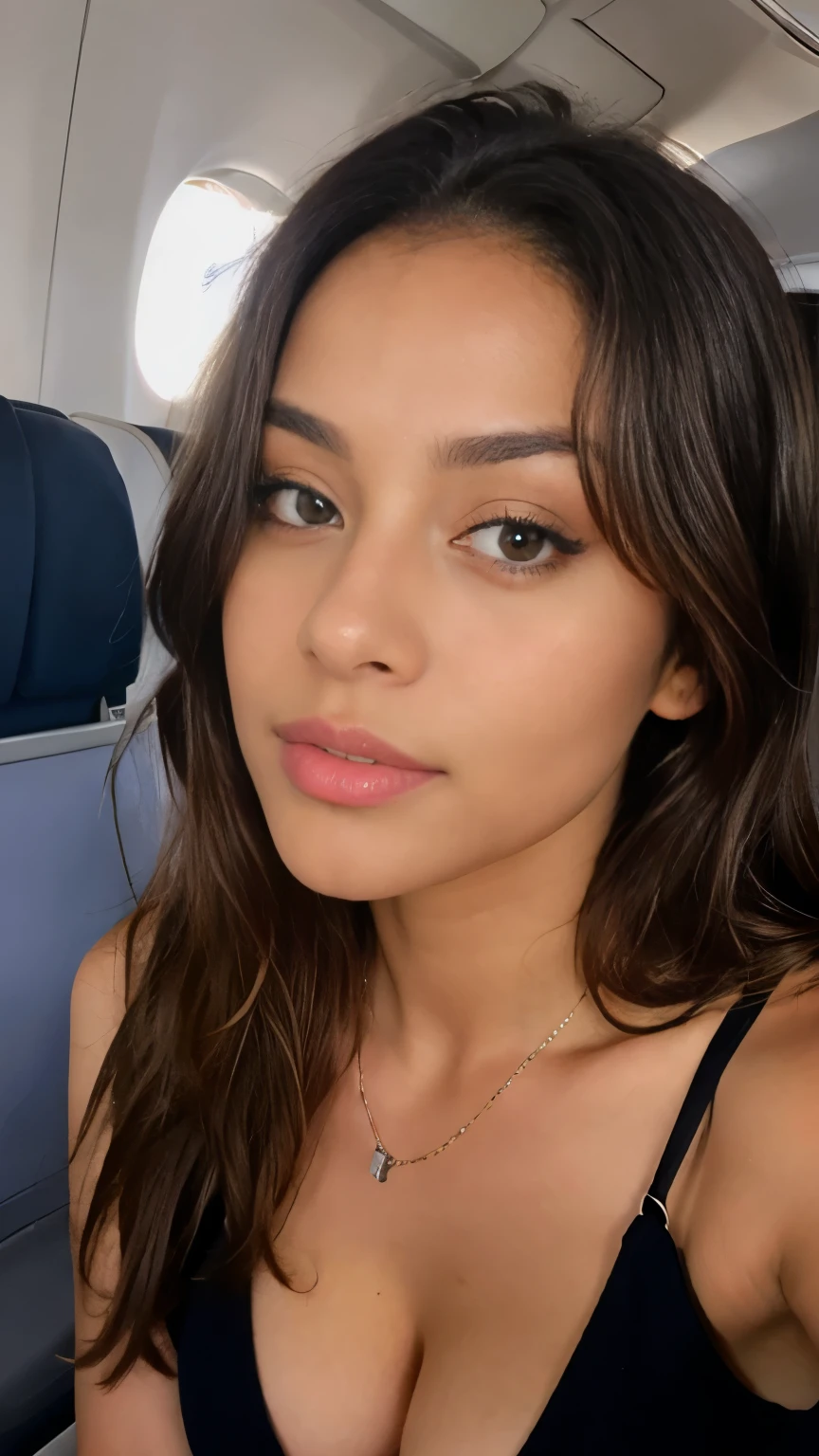 Pretty beautiful sexy Senegalese black (le noir a) (on a plane),Selfie, Low cut, very detailed, 18 ans, visage innocent, naturally wavy hair, yeux verts, high resolution, Boss of&#39;ouvrages d&#39;art, best quality, intricate details, very detailed, mise au point nette, detailed skin, texture de peau realistic, texture, detailed eyes, professionnel, 4K, charming smile, prise avec Canon, 85 millimeters, slight depth of field, kodak vision color, corps parfaitement ajusté, extremely detailed, Photograph_\(ultra\), photographiquerealistic, realistic, Post-traitement, maximum details, roughness, real life, ultrarealistic, photorealism, photographie, 8k uh, photographie