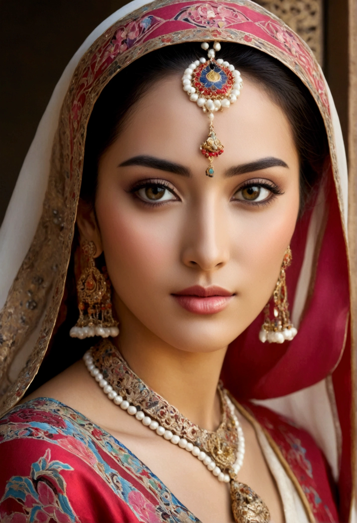 (masterpiece, diverse Eastern women:1.3), featuring a stunning portrayal of women from the East, including Arab, Chinese, and Indian beauties. Each woman is adorned in traditional attire that represents her respective culture, showcasing the unique aesthetics and diversity of Eastern femininity. The composition celebrates the richness of cultural heritage and beauty standards prevalent in Arab, Chinese, and Indian societies, offering a visual feast of colors, patterns, and styles that highlight the unique characteristics and elegance of women from these regions.