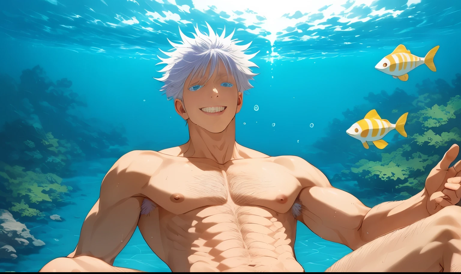 坐在水中的White hair蓝眼的动漫男孩, Tall anime man with blue eyes, Thancred Waters, Best Anime 4K Konachan Wallpapers, male anime character, White hair, Kaworu Nagisa, Wallpaper Anime Blue Water, A silver madness, White hair, 4k comics wallpaper, White hair deity, Visual