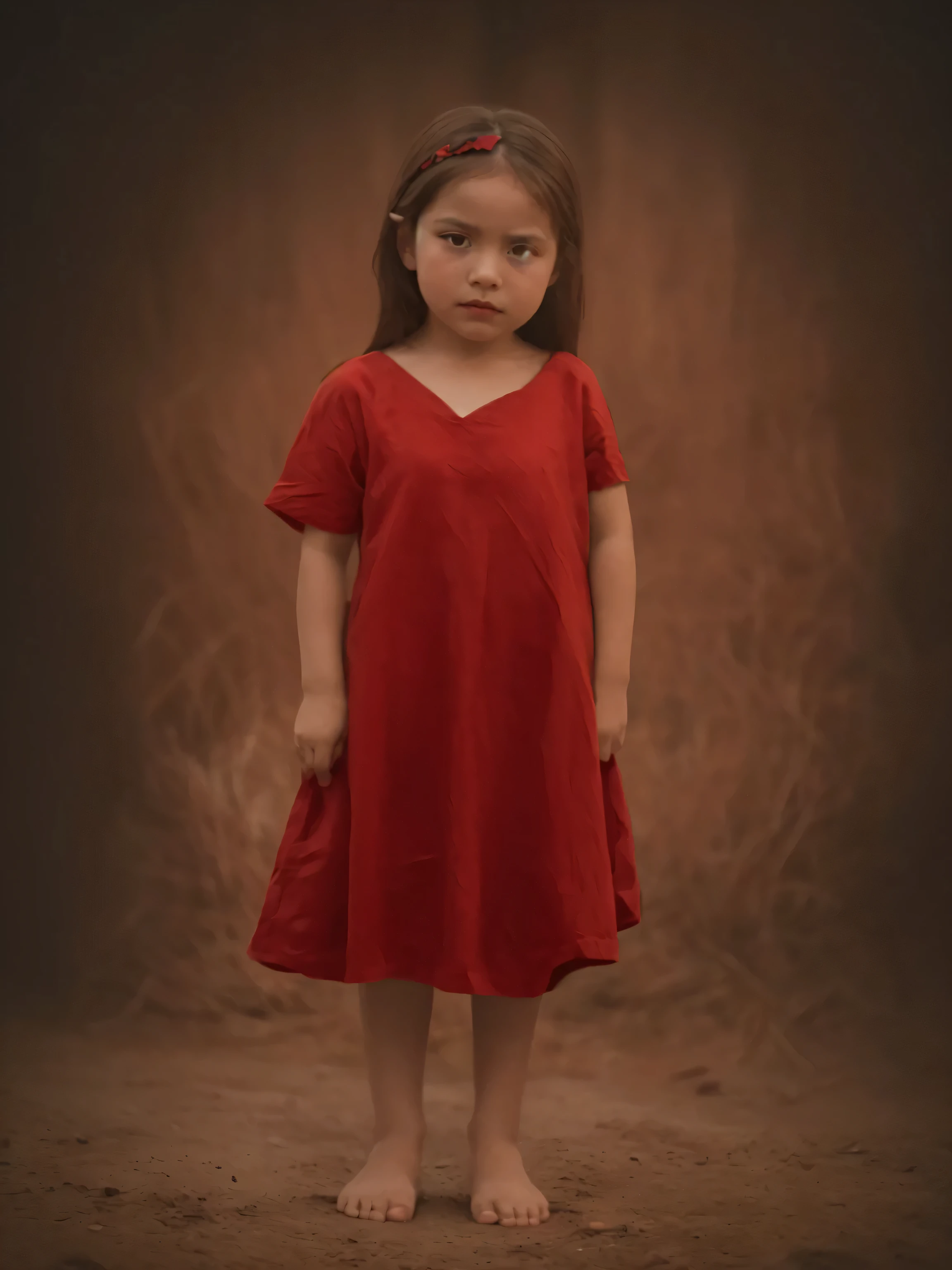 Make this photo look detailed and realistic, arafed photo of a in a red dress, brown hair, floral pattern bandana, girl wears a red dress, woman, photo of the girl, ancient libu young girl, young girl, portrait photo of a backdrop, classic portrait, girl standing, color studio portrait, full body portrait shot, fine art portrait photography, portrait full body, mid body portrait, studio photo portrait, portrait picture, very detailed potrait, realistic portrait photo, close up potrait, profile portrait, very detailed face, very realistic face, very perfected face, very detailed clothes, very realistic clothes, very perfected clothes