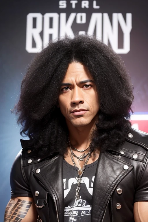 the rock com o cabelo do slash