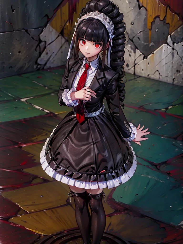 Celestia Ludenberg, Wearing black tights, 1 girl,Highest quality,((Highest quality)),((Tabletop)),((Perfect Face)),1 girl,smile,beauty,((Holographic)), (Desolate desert background) (Beautiful attention to detail: 1.2), (Highly detailed CG Unity 8K wallpapers, masterpiece, Highest quality, Very detailed, Best Shadow), (Detailed Background),People Girls, sketch,Cinematic,Like the cover of a movie