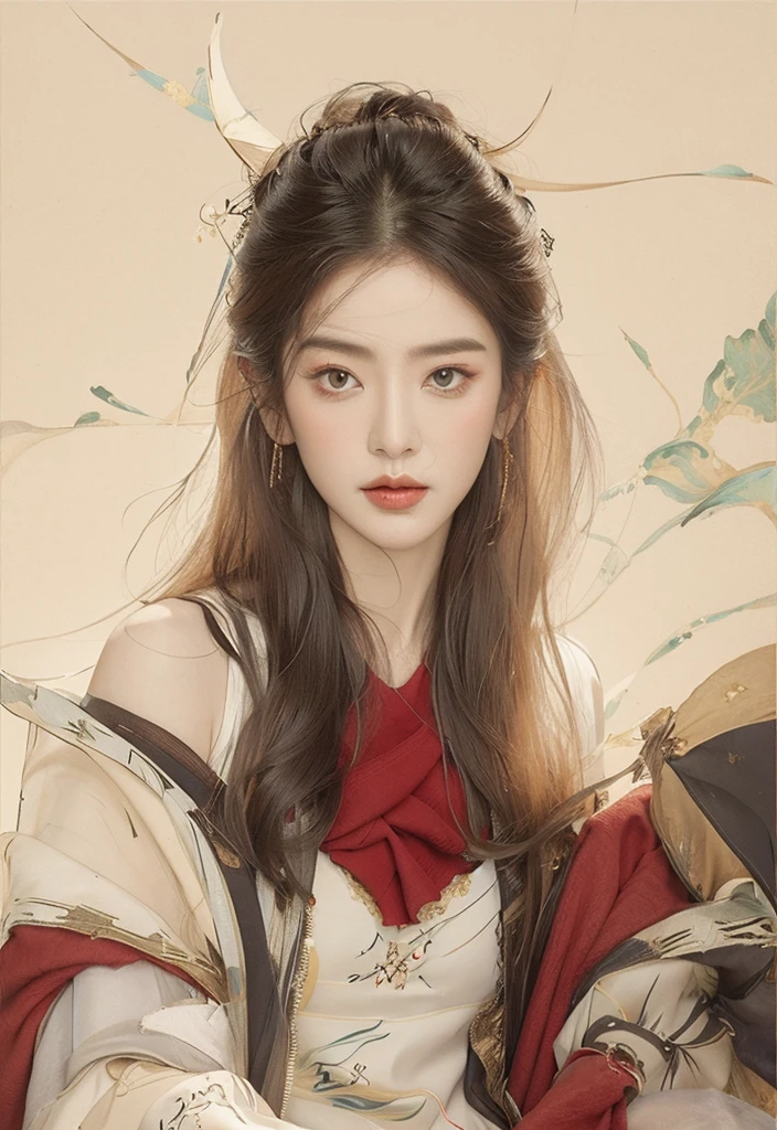 (1 Girl:1.4),Solitary, Gorgeous， Extremely detailed,(Joshua Middleton Comic Cover Art:1.1), (action:1.2),(Concretism:1.2),(Hyperpolarization:1.5),rich and colorful,The most detailed,white gray background, White Hanfu, Pastel colors， (masterpiece, Top quality, best quality, Official Art, beautiful and aesthetic:1.2),