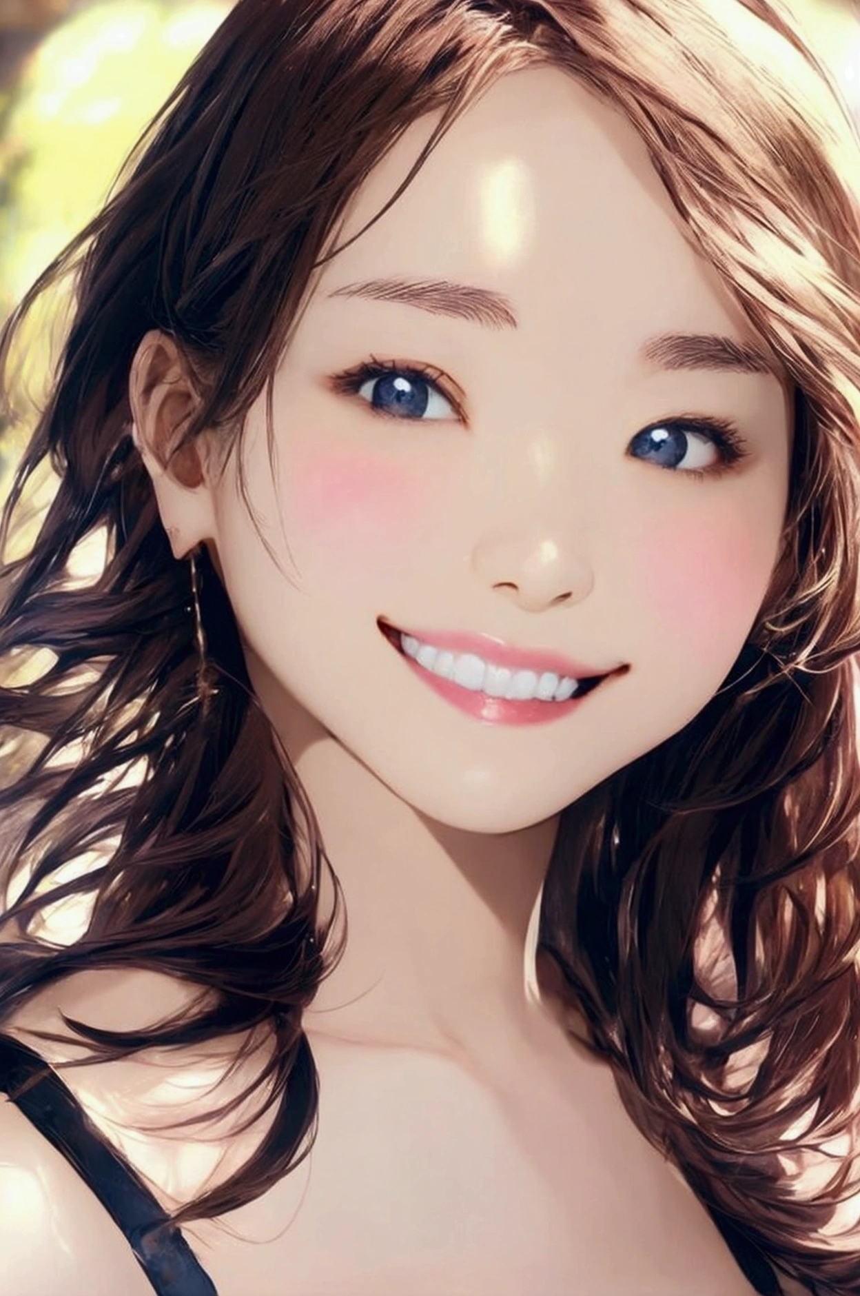 1 female、Brown Hair、Brown eyes、Highest quality、Very detailed、8 Resolution、RAW Photoasterpiece、Perfect body、High resolution、Highest quality、Detail view、Vibrant colors、Lure、smile、Long Hair、Black underwear、digital manga art girl、Like a real human being、Random sexy poses、美しいBrown eyes, Fuller lips, Gorgeous face with attention to detail, (かわいいsmile)、Beautiful woman, whole body、smile、Perfect line drawing, Beautiful line art、Skin Radiance、Skin Texture