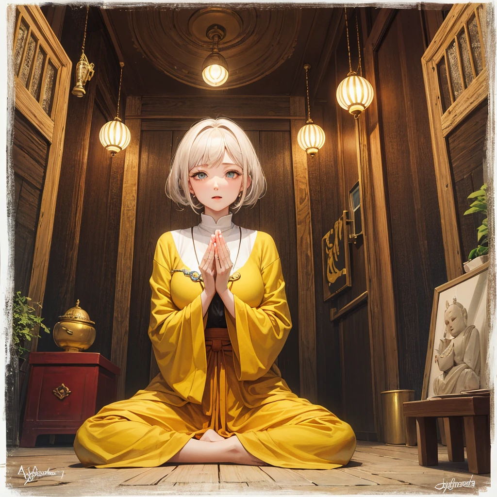 Mantra, yellow, bust, aggro, buddhism