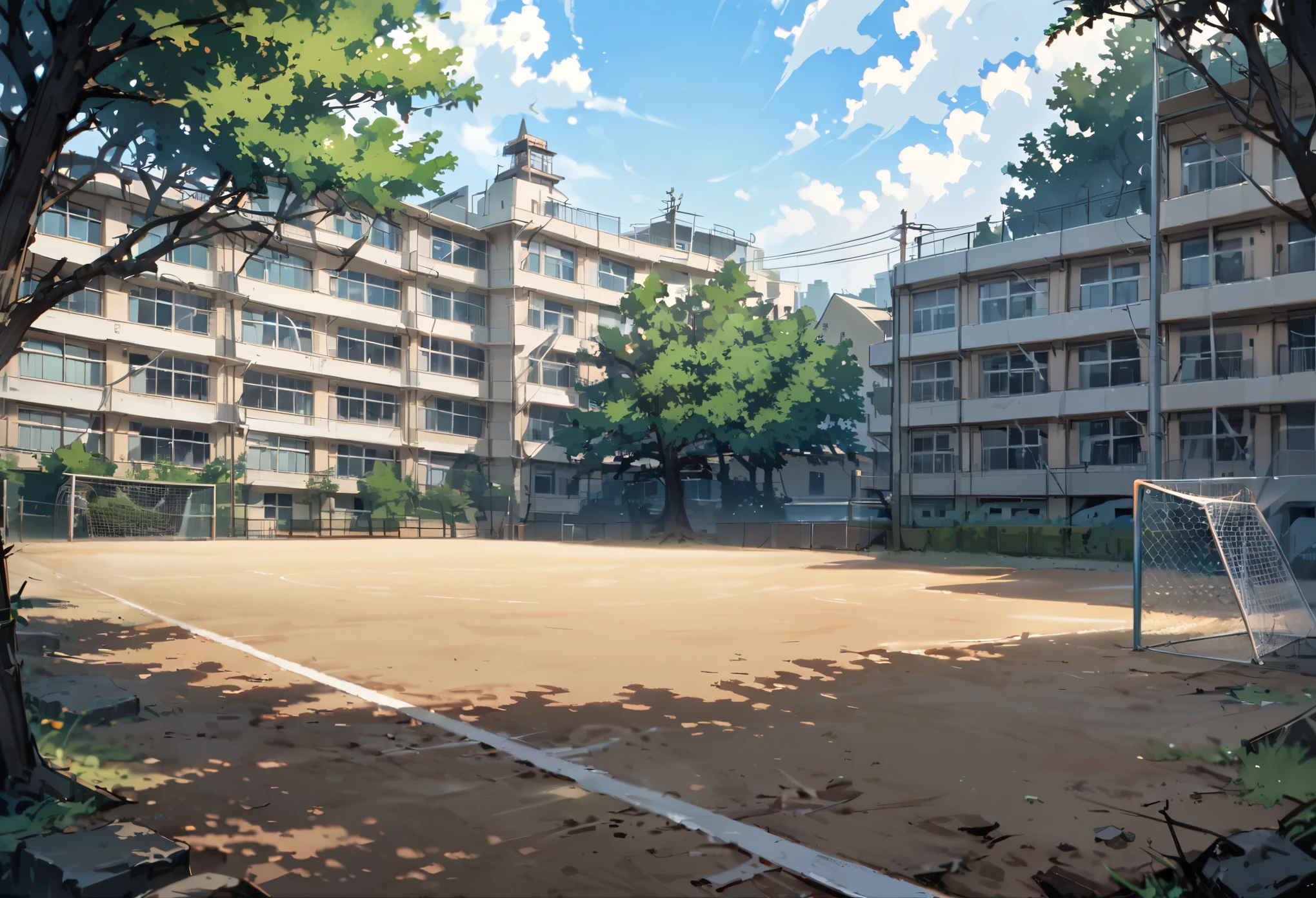 masterpiece, best quality, very aesthetic, absurd,
churay die, this, sight, outdoors, tree, fence, sky, afternoon, building, power line