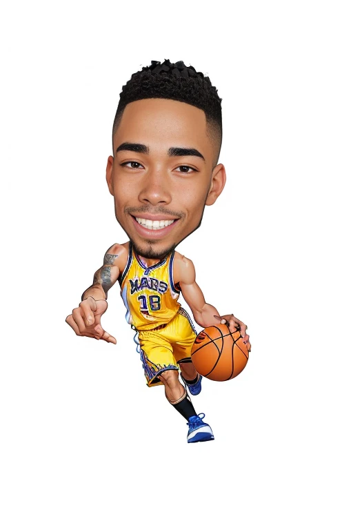 a cartoon of a man with a basketball ball in his hand, caricature illustration, charicature, cartoon portrait, dribble contest winner, caricature style, cartoon style illustration, toon rendering, in cartoon style, warriors fan art, realistic cartoon, court sketch art, hyper illustration, cartoon artstyle, jordan lamarre - wan, in style of tyler mitchell, 8k