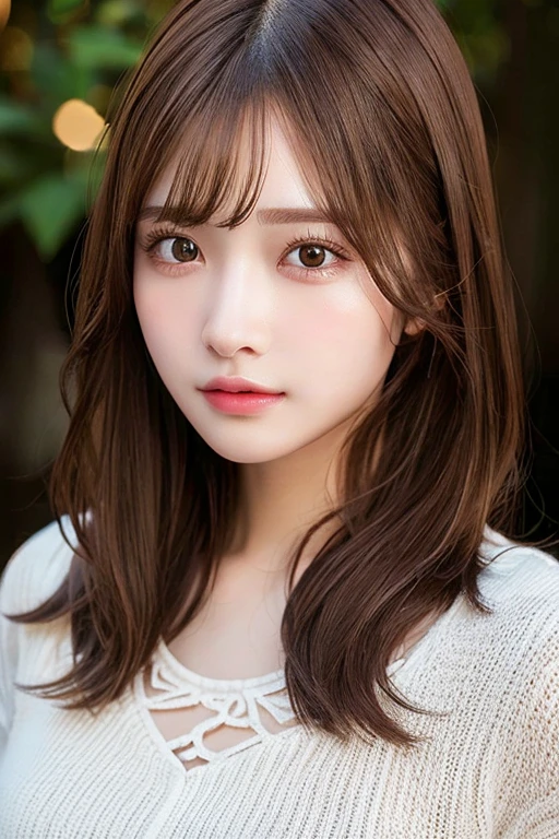 Highest quality, masterpiece, (Realistic:1.2), 1 girl, Brown Hair, Brown eyes,front, Detailed face, Beautiful Eyes