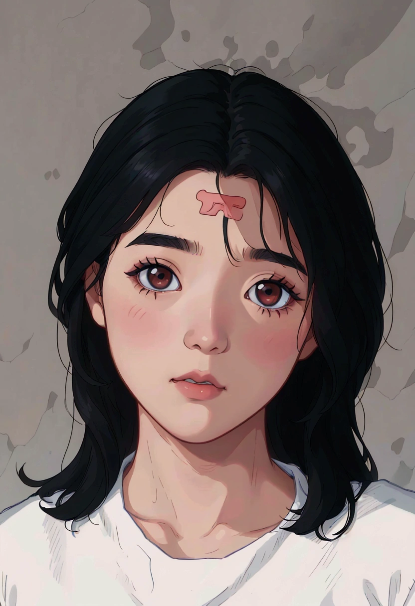 (best quality:0.8) perfect anime illustration, a close up of a woman with a white shirt and black hair, jinyoung shin, young adorable korean face, female actress from korea, beautiful south korean woman, cute korean actress, korean symmetrical face, lee ji - eun, lee ji-eun, jaeyeon nam, beautiful young korean woman, kwak ji young, heonhwa choe, gorgeous young korean woman