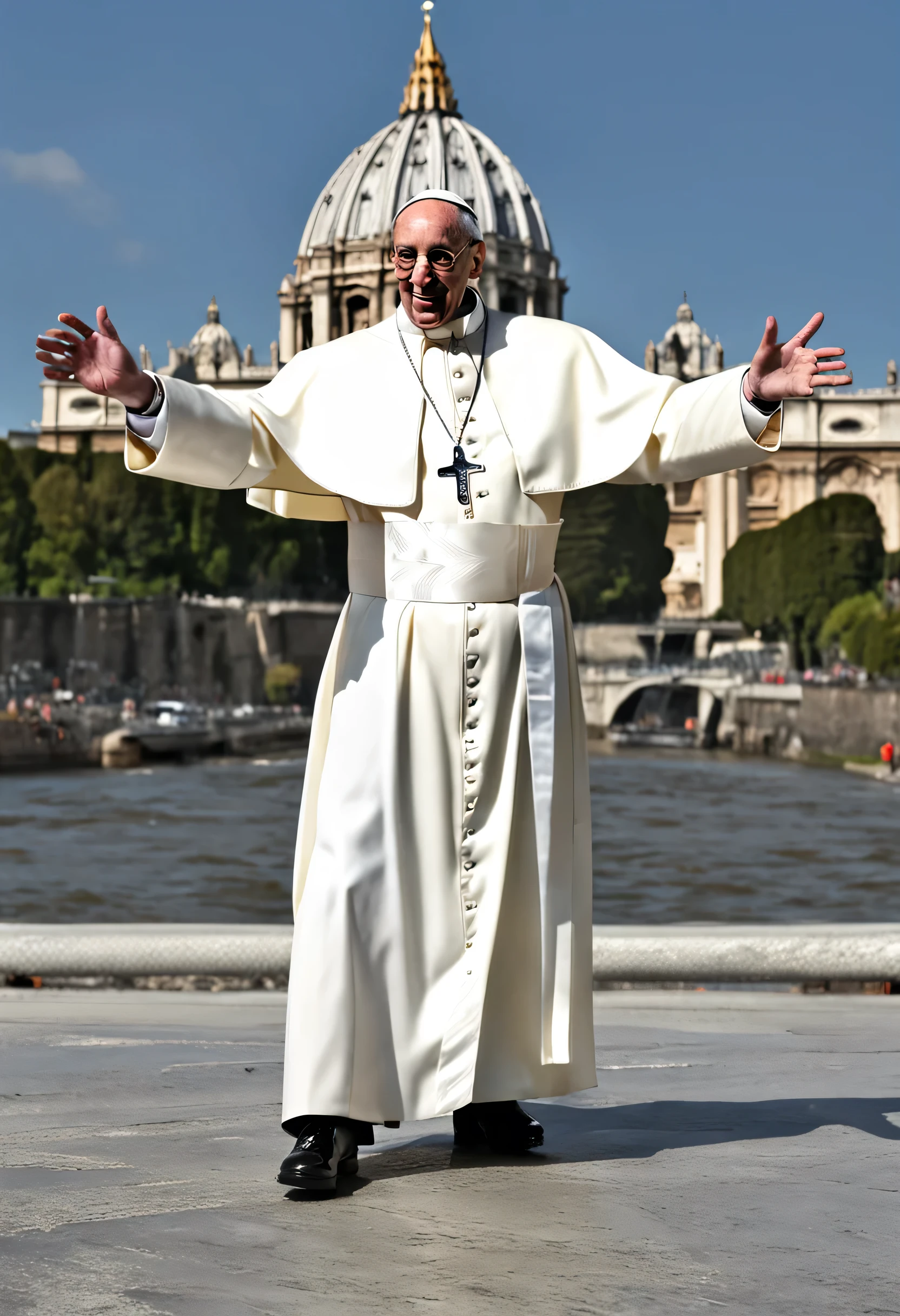 Pope Francis raps with Snoop Dogg at the Eiffel Tower