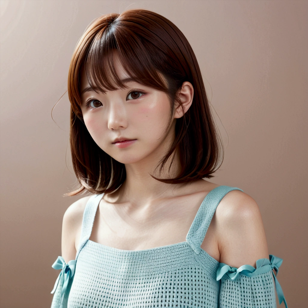 (8k、RAW Photos、Highest quality、masterpiece:1.2)、(Real、Photorealistic:1.4)、(Highly detailed 8K wallpapers)、(Professional Lighting、Cinematic lighting)、(18-year-old、Japanese、female、cute、Chiho、Sakimi-chan、Straight, shoulder-length brown hair:1.2)