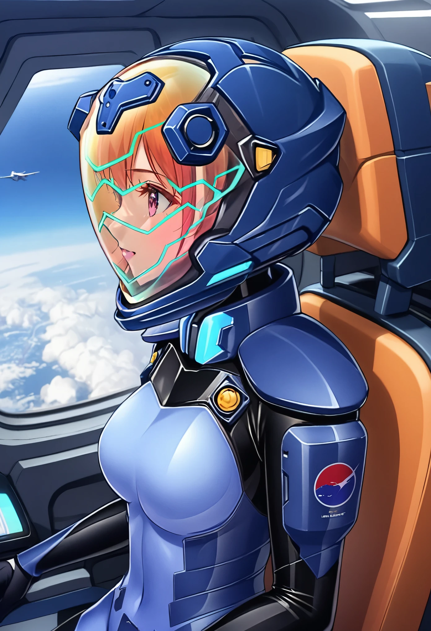 masterpiece, best quality,
1girl,
solo, steampunk, latex, 1011, multicolored hair, star, (sky:1.1), scenery, starry sky, planetary police, science fiction, blue hat, city, 2022, aqua hair, orange hair, boots, star \(sky\), closed eyes, blunt ends, two-tone eyes, gloves, colored tips, knee pads, short hair, black footwear, short bangs, username, giantess, spacecraft, black bodysuit, bodysuit, baseball cap, spacecraft interior, hat, aqua eyes, eiffel tower, head-mounted display, orange gloves, space helmet, white skin, :o, planet, upside-down, open mouth, blunt bangs, armored boots, orange bodysuit, colored inner hair, radio antenna, in orbit, colored skin, earth \(planet\), monkey, red lips, giant
