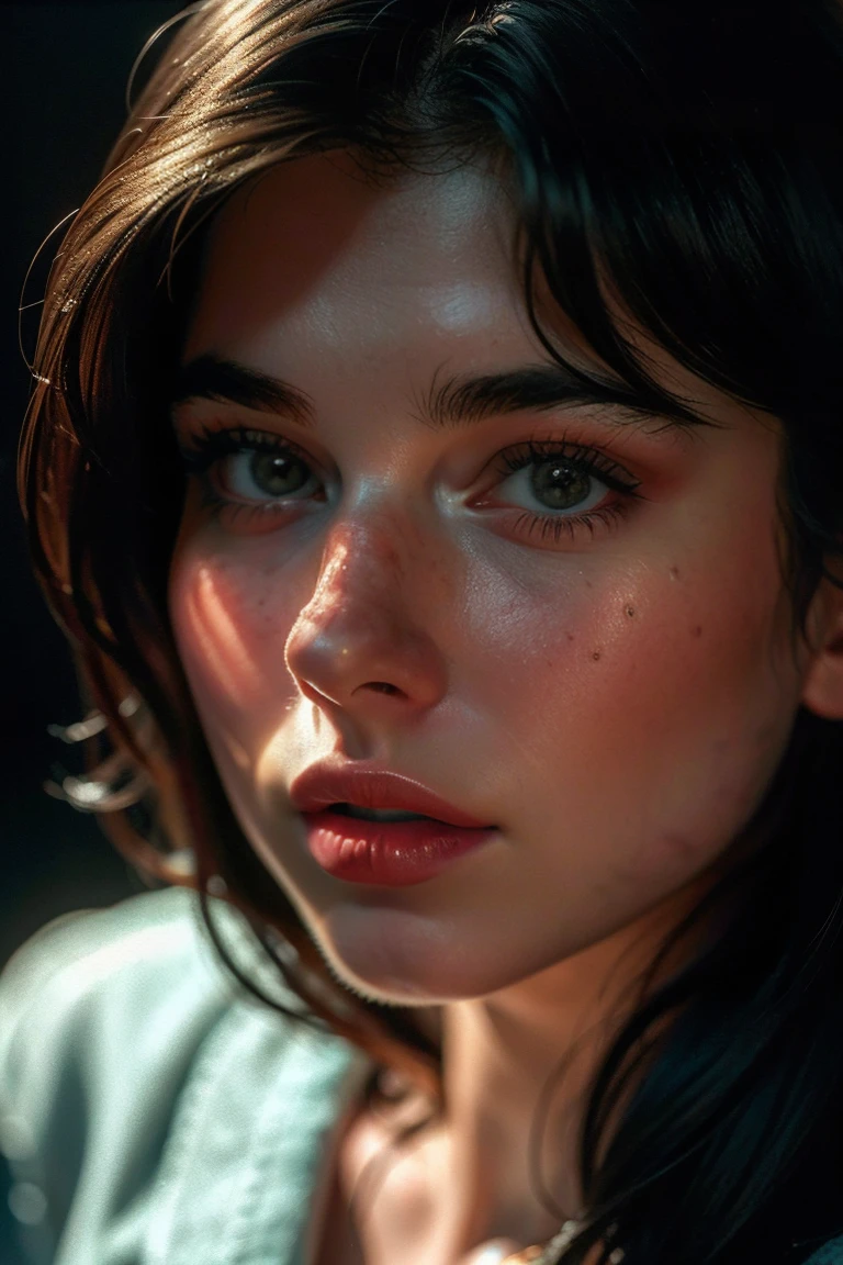 (close up shot, editorial photo of a 21 year old woman), (very detailed face:1.4) (smile:0.7) Sperm squirted on the lips, Sperm drips down the lips ,  (background inside dark, moody, Cum on lips private study:1.3) throw, von Lee Jeffries, Nikon D850, Film Stock Photo ,4 kodak portra 400 ,camera f1.6 lens ,rich colors ,hyper-realistic ,lifelike texture, dramatic lighing , cinestill 800,