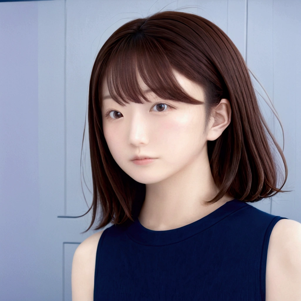 (8k、RAW Photos、Highest quality、masterpiece:1.2)、(Real、Photorealistic:1.4)、(Highly detailed 8K wallpapers)、(Professional Lighting、Cinematic lighting)、(18-year-old、Japanese、female、cute、Chiho、Sakimi-chan、Straight, shoulder-length brown hair:1.2)