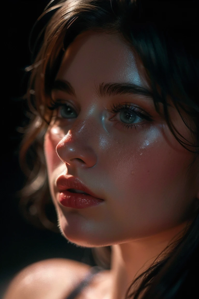 (close up shot, editorial photo of a 21 year old woman), (very detailed face:1.4) (smile:0.7) white thick sperm sprayed on the lips, Sperm drips down the lips , (background inside dark, moody, Cum on lips private study:1.3) throw, von Lee Jeffries, Nikon D850, Film Stock Photo ,4 kodak portra 400 ,camera f1.6 lens ,rich colors ,hyper-realistic ,lifelike texture, dramatic lighing , cinestill 800,