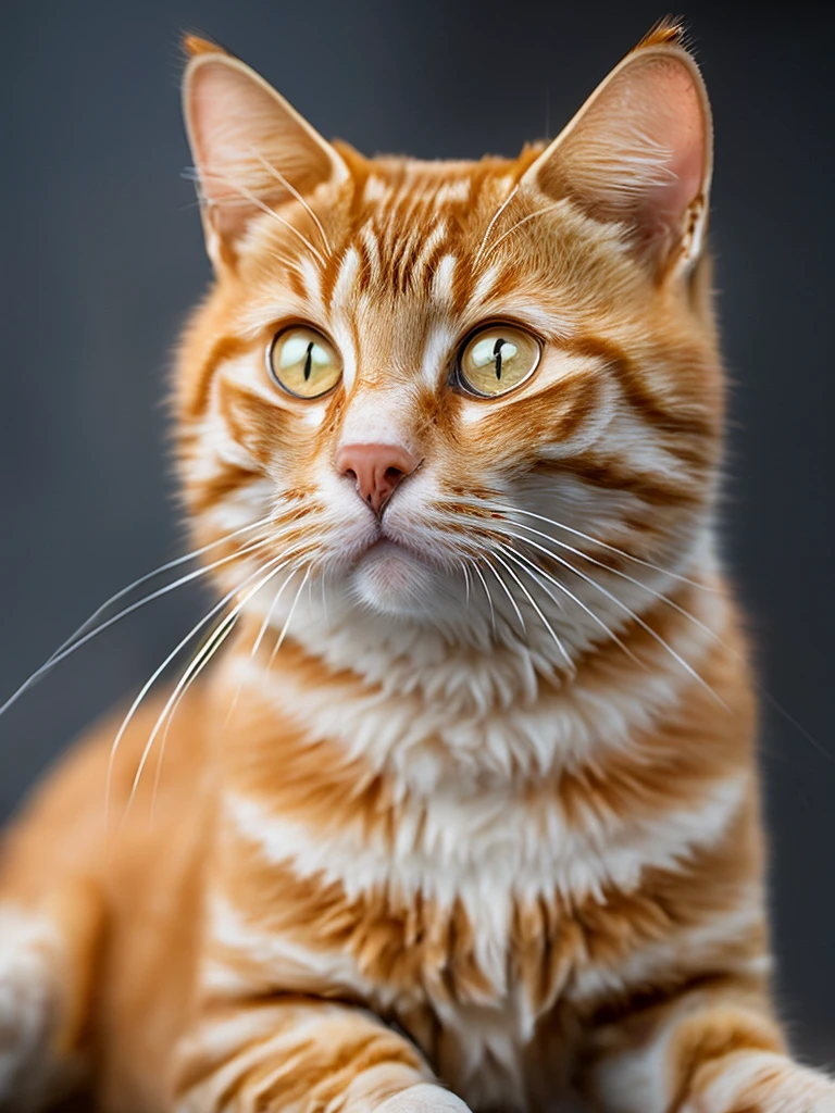 best quality, 8k, masterpiece, realistic, depth of field, long exposure, selective focus, low angle shot, IvoryGoldAI:1.2, white and gold ginger tomcat robot:1.2, sitting:1.2, full body, long exposure, complicated pattern on robot:1.2