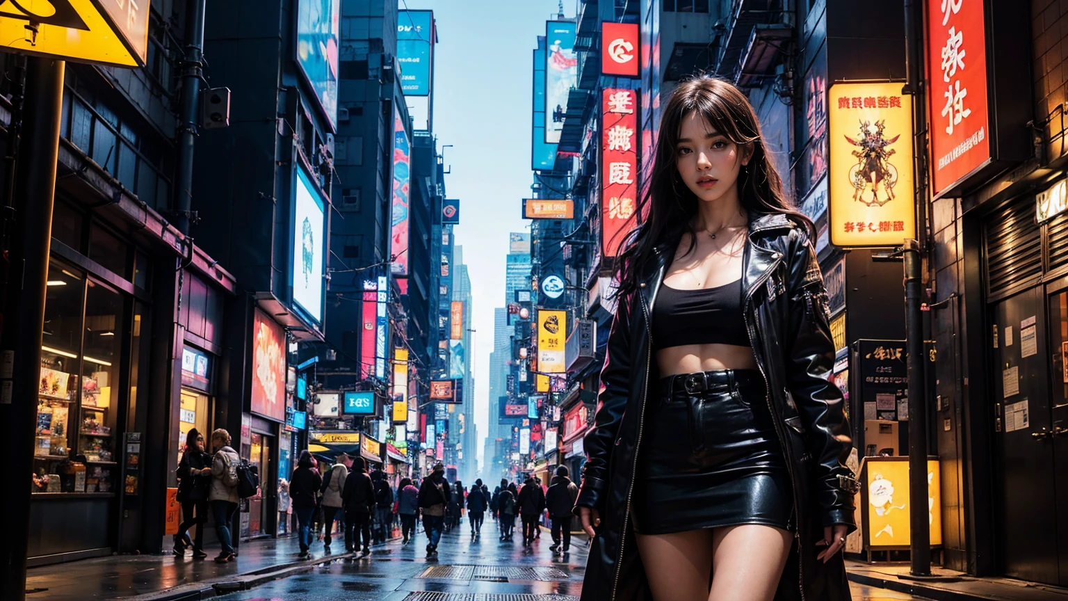 cyber girl in a black outfit standing in a city, Cyberpunk anime, Digital cyberpunk anime art, cyberpunk anime art, female cyberpunk anime girl, cyberpunk anime girl, cyberpunk anime art, cyberpunk anime girl mech, cyberpunk anime, digital cyberpunk - anime art, digital cyberpunk anime!!, cyberpunk oppai, best anime 4k konachan wallpaper
