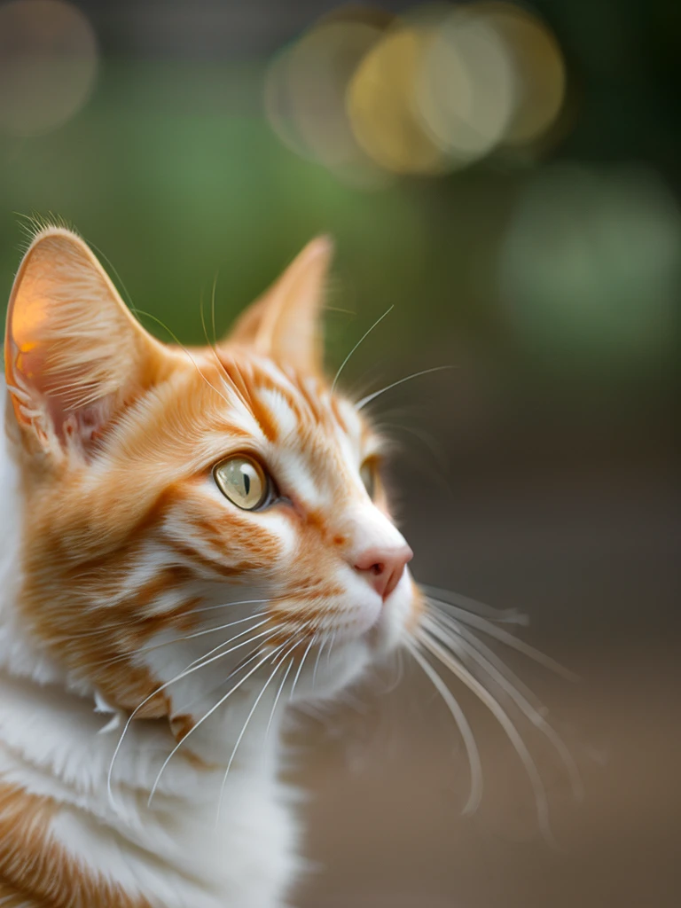 best quality, 8k, masterpiece, realistic, depth of field, long exposure, selective focus, low angle shot, IvoryGoldAI:1.2, white and gold ginger cat gundum:1.2, sitting:1.2, full body, long exposure, complicated pattern on robot:1.2