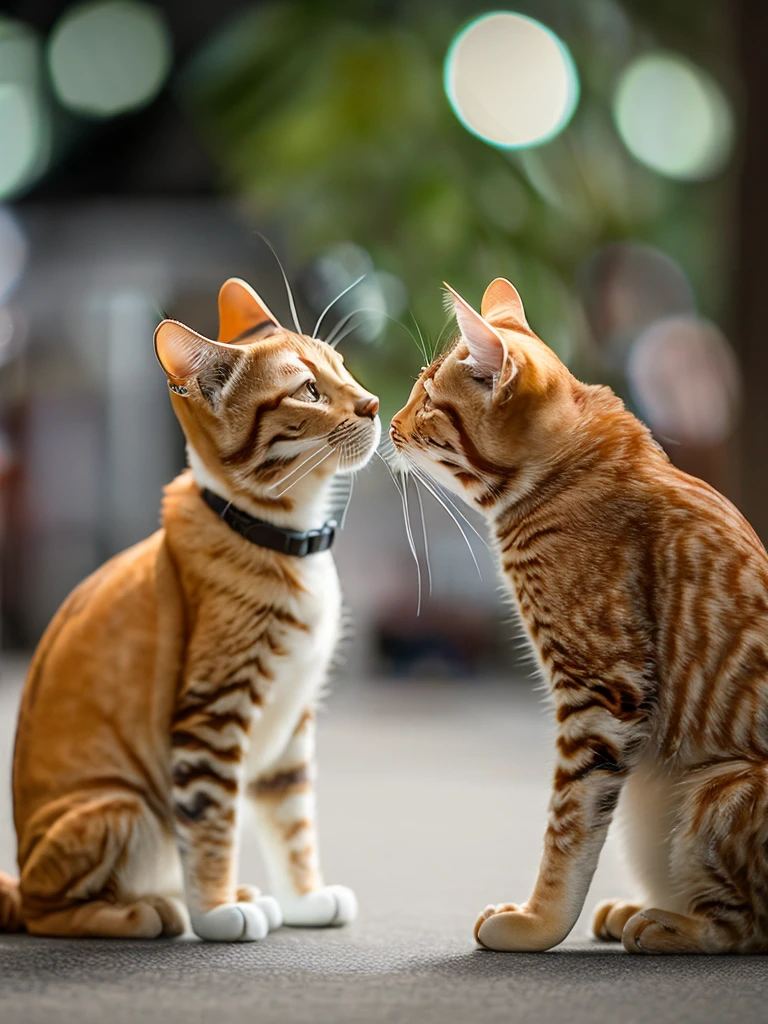 best quality, 8k, masterpiece, realistic, depth of field, long exposure, selective focus, low angle shot, IvoryGoldAI:1.2, mix between bj_gundum and ginger tomcat:1.2, sitting:1.2, full body, long exposure, complicated pattern on robot:1.2