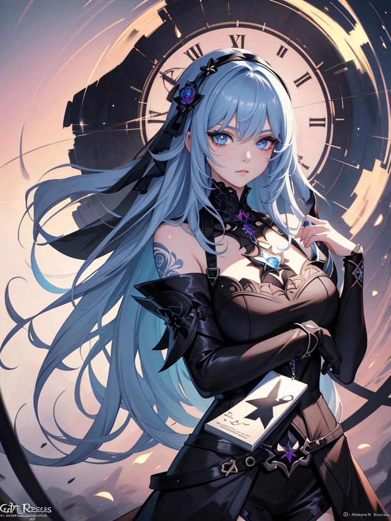 Anime girl with blue eyes and gothic makeup, Detailed digital anime art, Guviz-style artwork, Stunning anime face portrait, wlop rossdraws, 8K high quality detailed art, 4k highly detailed digital art, detailed matte fantasy portrait, rossdraws portrait, Guweiz on ArtStation Pixiv, Fantasy art style, Fanart Meilleure ArtStation,Tattoo removal