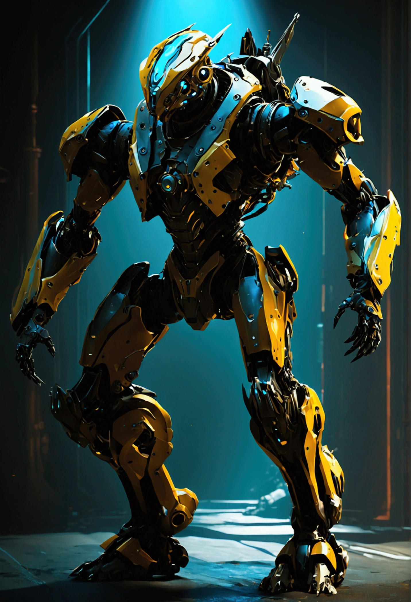 Mechanical Creature, science fiction, futuristic, cyberpunk, by Emmanuel Shiu, cinematic still, chiaroscuro, dynamic, (best quality, masterpiece, photorealistic), very aesthetic, perfect composition, intricate details, ultra-detailed, vivid colors