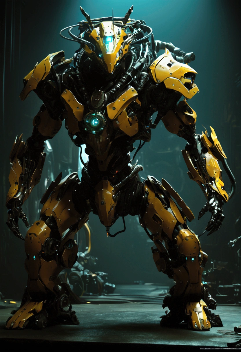 Mechanical Creature, science fiction, futuristic, cyberpunk, by Emmanuel Shiu, cinematic still, chiaroscuro, dynamic, (best quality, masterpiece, photorealistic), very aesthetic, perfect composition, intricate details, ultra-detailed, vivid colors