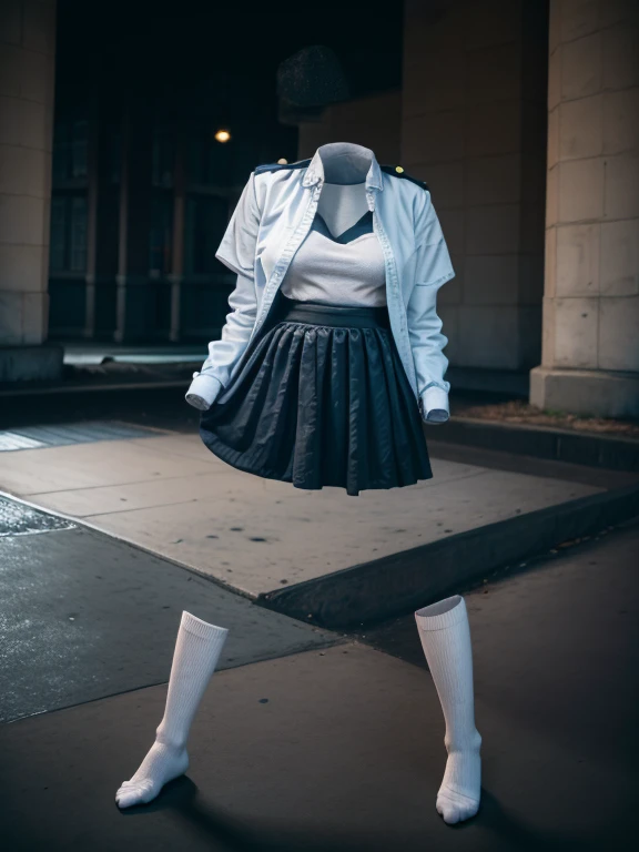 You can even see the feet, (Arch your back), Be patient with peeing, mini skirt, (From below), uniform, (can not see, No humans, Headless, Faceless:1.5), Cute big tits, (8k, RAW Photos, Highest quality, masterpiece:1.2), (Realistic, photo-Realistic:1.37), Photon Mapping, Radio City, ((Hasselblad Photography)), Physically Based Rendering, whole body, socks